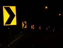 Yellow and Black Reflective Traffic Sign